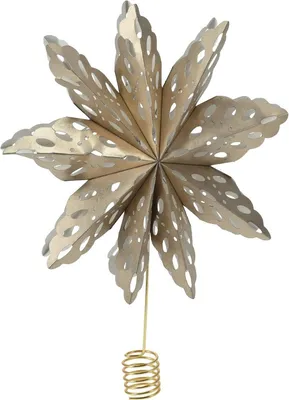 Zdjęcie produktu dla Gwiazda na choinkę 30 cm - papierowa dekoracja 3D, złota, elegancka ozdoba choinkowa
