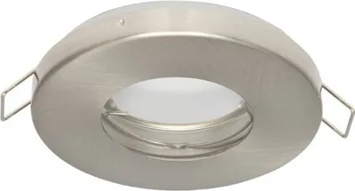 Produktbild von Feuchtraum Slim IP20/44 Einbaustrahler GU10 Einbaurahmen Wasserdicht Ø70mm Bohrloch Aluminium inkl. GU10 Fassung für LED Leuchtmittel, Rund, Satin