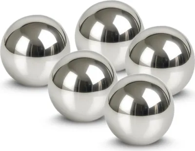 Produktbild von 5er Set Schwimmkugeln als Teichdeko 4 cm Edelstahlkugeln