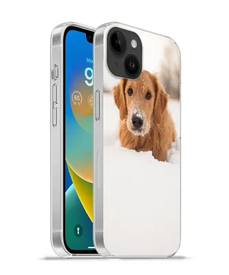 Produktbild von MuchoWow® Handyhülle Schutzhülle Hülle für Apple iPhone 14 Plus - Soft case Hund - Schnee - Winter Silikon Softcase Handy Hülle - Abbildung