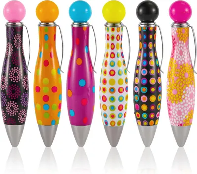 Productafbeelding van Big Fat - Set van 6 - Hand ergonomische korte - Leuke zwaar gewogen schrijven - Brede grip pennen