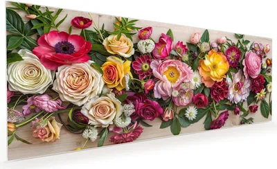 Produktbild von Küchenrückwand Spritzschutz Glas mit Motiv Blumenbouquet 40 x 40 cm