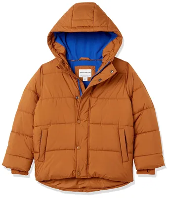 Immagine prodotto di Essentials, giacca imbottita calda da inverno con cappuccio, color beige chiaro, taglia 11-12 anni (per ragazzi)
