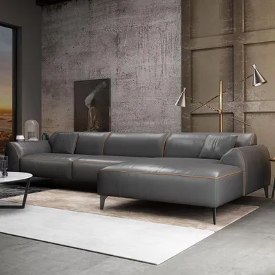 Produktbild von Wohnlandschaft Couch Polster Textil Stoff Leder Sitz Garnitur Eck Ecksofa L-Form