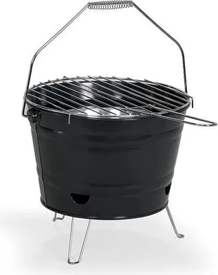 Immagine prodotto di Barbecue portatile a carbonella, ø27 cm, griglia in acciaio cromato, altezza 24 cm, piedini ribaltabili, LIVOO DOC327N