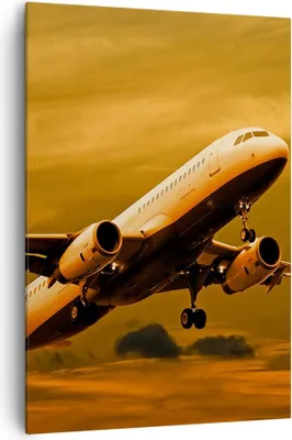 Produktbild von Bild auf Leinwand - Leinwandbild - Einteilig - Passagier Flugzeug Flugzeug Flügel - 70x100cm - Wand Bild - Wandbilder - Leinwanddruck - Wanddekoration - Leinwand bilder - Wandbild - PA70x100-0368