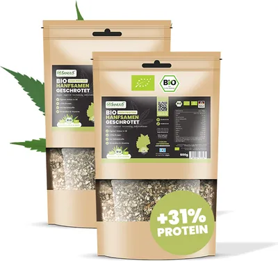 Produktbild von SANUUS® Bio Hanfsamen geschrotet 1kg - Naturbelassen aus dem Allgäu