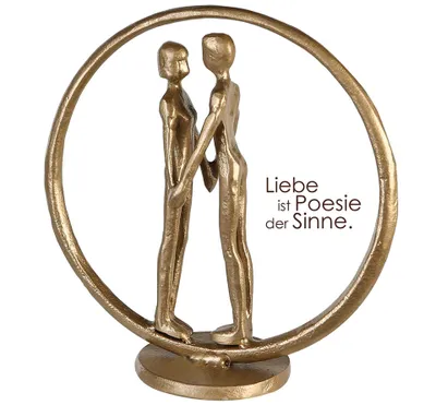 Productafbeelding van Casablanca designsculptuur, kleur: goud.Hoogte: 19 cmBreedte: 18 cmDiepte: 7 cmArtikelnummer: 74914