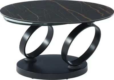 Produktbild von JOLINE Bank mit drehbarer Platte - Keramik in Marmoroptik und gehärtetem Glas - schwarz