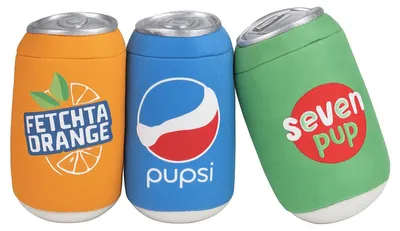 Produktbild von Hundespielzeug Soda Design aus weichem Plüsch mit Knisterfolie, 15 x 15 x 7 cm