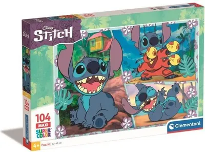 Image de Puzzle Stitch 104 pièces Maxi, 62 x 42 cm, Thème dessins animés, Clementoni, Pour enfants à partir de 3 ans