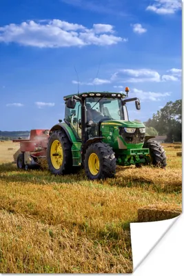 Produktbild von MuchoWow® Poster Traktor - Bauernhof - Heu - Feld - Sonne - Landleben 120x180 cm - Kunstposter