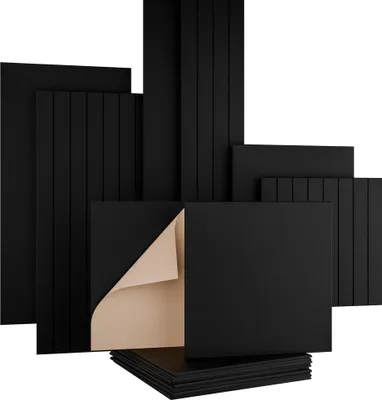 Produktbild von AKUSTIKO Akustikpaneele Selbstklebend 60x60cm - 1 Stück Schwarz Akustik Wandpaneele Schallschutz & Raumakustik Panels Filz 9mm Hexim Decken- & Wandverkleidung Raum Ruhe (0.36m²)