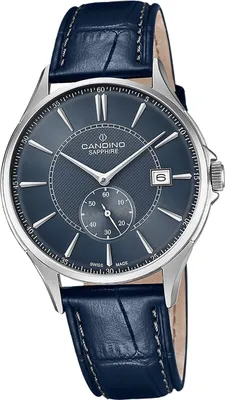Zdjęcie produktu dla Skórzany zegarek męski Candino Analogue Casual ciemnoniebieski Classic D2UC4634/5