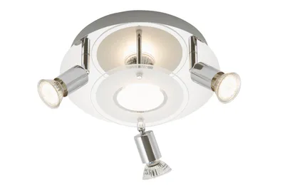 Zdjęcie produktu dla Lampa sufitowa LED reflektor 4xGU10 3000K Ø25cm 12W metal chrom Briloner