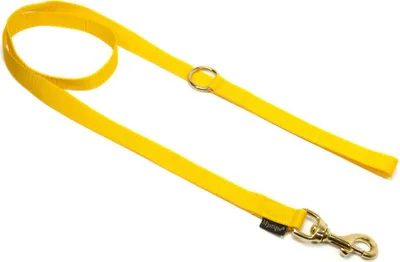 Produktbild von Mystique® Nylon Leine 20mm gelb 2m messing Karabinerhaken mit HS