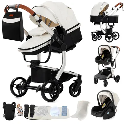 Productafbeelding van Babywagen, 3-in-1, ombouwbaar, compact opvouwbaar, model X518-WIT