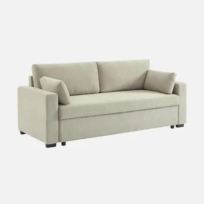 Immagine prodotto di sweeek - Divano letto a 3 posti Rivestimento in ciniglia - Beige