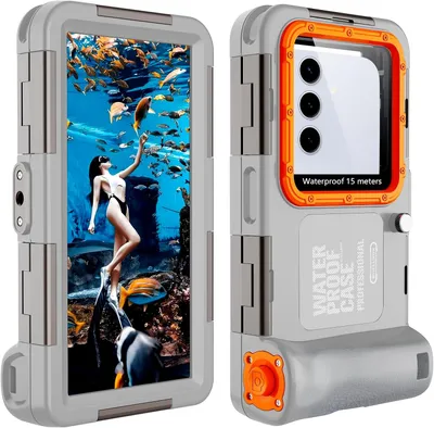 Immagine prodotto di Custodia impermeabile per smartphone da 6,9 pollici, resistente all'acqua fino a 15 metri di profondità, con cordino, ideale per il nuoto