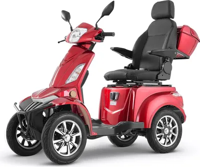 Obrázek produktu pro Elektromobil pro seniory – čtyřkolový skútr – dojezd 35 km – tři rychlostní stupně – motor 1 000 W – nosnost 227 kg – stoupavost 20° – vhodný do terénu