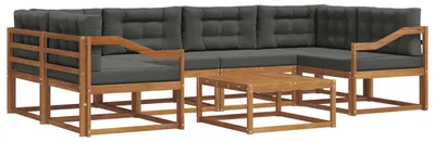 Produktbild von vidaXL Outdoor-Sofagarnitur mit Kissen 7 pcs Natur und Anthrazit