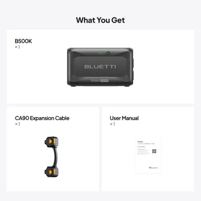 Productafbeelding van BLUETTI B500K uitbreidingsbatterij voor Power Station Apex 300, 5120Wh LiFePO4-batterij, zonnegenerator-add-onmodule voor thuisback-up, off-grid
