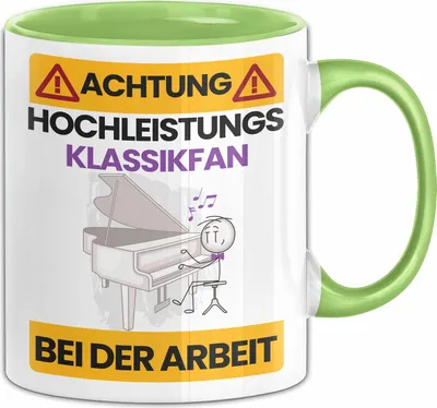 Produktbild von Klassikliebhaber Tasse Geschenk Lustiger Spruch Geschenkidee für Klassikliebhaber Achtung Hochleistungs Klassikliebhaber Bei Der Arbeit (Grün)