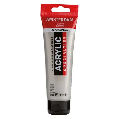 Zdjęcie produktu dla Amsterdam 17098002, Srebrny, Farba akrylowa, Płyn + żel, 120 ml