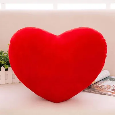 Herz-Dekokissen rot 40 cm Plüsch für Wohnzimmer