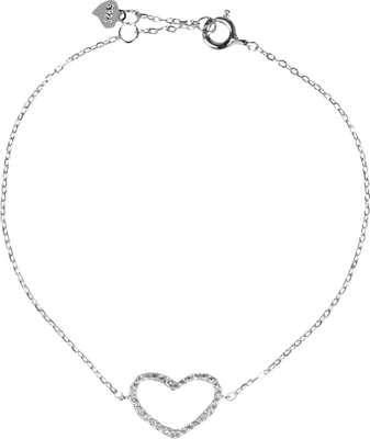 Produktbild von LUISIA Filigranes Damen Armband mit Strass Herz - 925 Silber mit Zirkonia