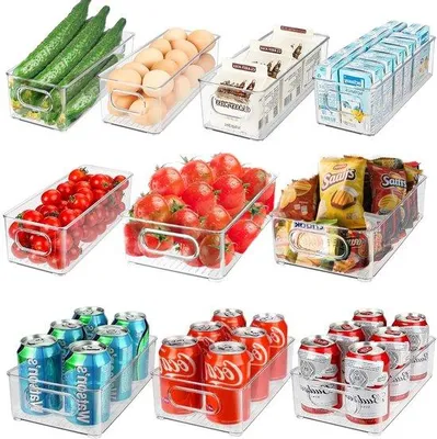 Produktbild von Unyqoos® Stapelbare transparente Aufbewahrungsboxen für Küchen- und Büroorganisation