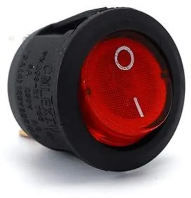 Tuimelschalter 3-polig SPST 6A/250VAC rot LED
