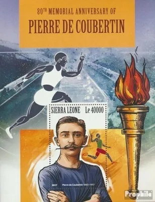 Produktbild von Briefmarken Sierra Leone 2017 Mi Block 1344 (kompl. Ausg.) postfrisch Pierre de Coubertin