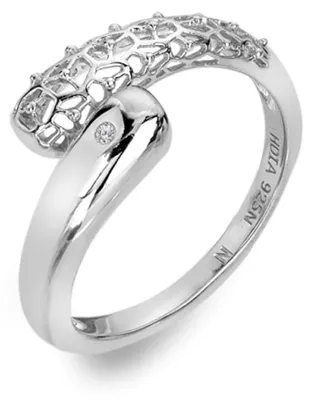 Produktbild von Asymmetrischer Silberring mit Diamant Aster DR307 - Schaltung: 60 mm