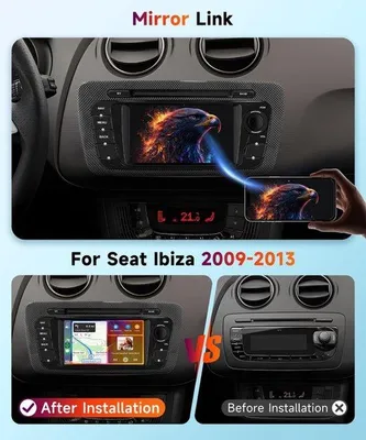 Productafbeelding van 【2+64G】Carplay autoradio voor 2009 2010 2011 2012 2013, 6,2 inch Android autoradio met /WiFi/GPS/RDS/FM/Bluetooth/USB + achteruitrijcamera