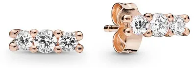 Immagine prodotto di Orecchini a bottone Pandora da donna Sparkling Elegance, placcati in oro rosa 14k, 280725CZ