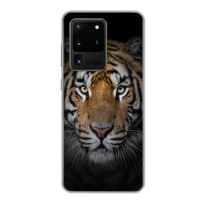 Produktbild von MuchoWow® Handyhülle Schutzhülle Hülle für Samsung Galaxy S20 Ultra Tiger - Wildtiere - Porträt - Schwarz - Tiere Silikon Softcase Handy Hülle - Karteninhaber