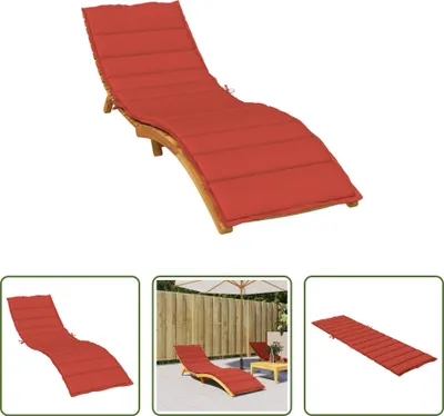 Immagine prodotto di The Living Store Cuscino per sdraio Melange Rosso 200x60x4 cm tessuto