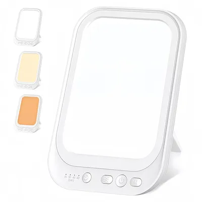 Produktbild von Tageslichtlampe, 10000 Lux Lichttherapielampe mit 3 Farbtemperaturen, Helligkeit einstellbar, 4 Timer, Simulation von Tageslicht, Vollspektrumlampe