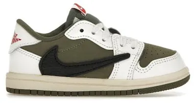 Image de Jordan 1 Retro Low OG SP Travis Scott, couleur Medium Olive (version pour tout-petits), taille EU 21