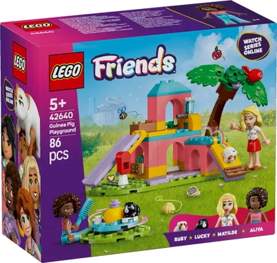 Productafbeelding van LEGO Friends Knagelspeeltuin, bouwspeelset voor fantasierijke rollenspellen met 2 minifiguren en 2 dieren, speelgoed voor meisjes vanaf 5 jaar, dierenset 42640