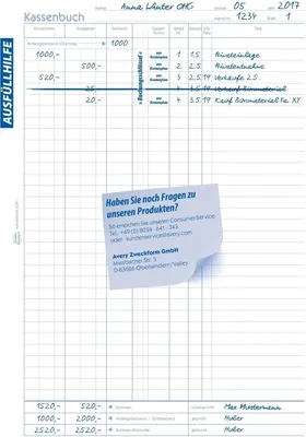 Produktbild von Formularbuch Kassenabrechnung A4 selbstdurchschreibend VE=5x2x40 Blatt