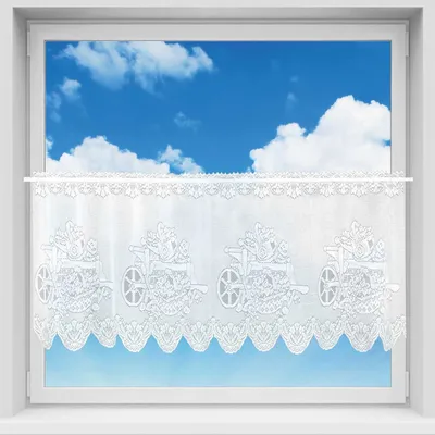 Produktbild von Bistrogardine mit Stangendurchzug, Maße: 160x50cm, Design: Schubkarre