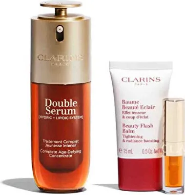 Produktbild von Clarins Double Serum Anti-Aging Set, Frauen, Hautalterung, Anti-Aging, Anti-Falten, Kräftigend, Glättend, Tagescreme, Augenserum, Gesichtsserum, Neck cream, 40 Jahr(e), 15 ml