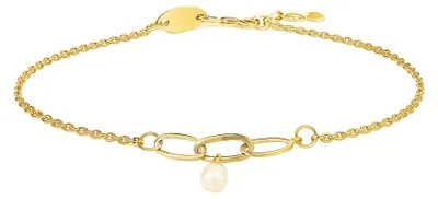 Produktbild von SuzanGold Armband Damen Echtgold Pearl Treasure Armband 375 Gelbgold mit Perlen