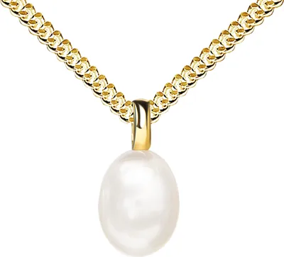 Produktbild von Schmuckanhänger Perlen Anhänger Gold 333 - 8 Karat Süßwasserperlen Damenschmuck Mit Halskette - Kettenlänge 36 cm.