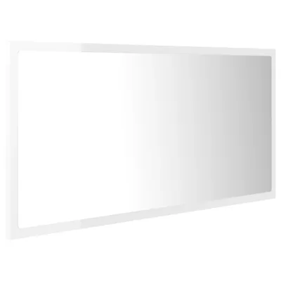 Obrázek produktu pro vidaXL LED koupelnové zrcadlo s vysokým leskem bílé 90x8,5x37 cm akrylové