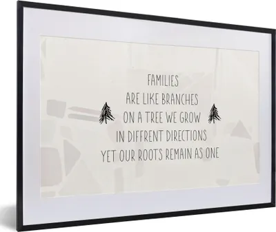 Produktbild von MuchoWow® Gerahmtes Poster Zitate - Familie - Sprichwörter 60x40 cm - Poster mit Schwarzem Bilderrahmen Wandposter Rahmen Foto Bilder - Schlafzimmer - Plakat in Rahmen - Drucken