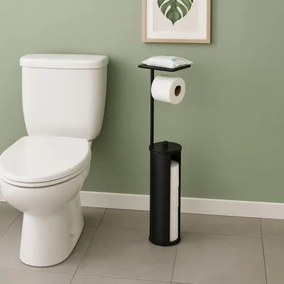 Produktbild von Toilettenpapierhalter mit Ablage - für 4 Rollen, rutschfest