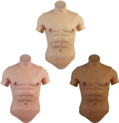 Imagen del producto de Implante muscular de silicona para hombres - Chaleco de pecho realista - 33 cm de longitud